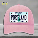 Portland Oregon Novelty License Plate Hat Unconstructed Cotton / Pink