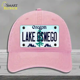 Lake Oswego Oregon Novelty License Plate Hat Unconstructed Cotton / Pink