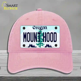 Mount Hood Oregon Novelty License Plate Hat Unconstructed Cotton / Pink