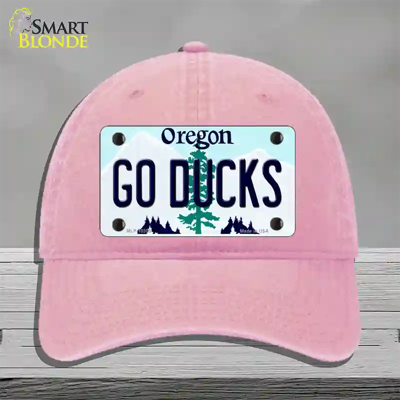 Go Ducks Oregon Novelty License Plate Hat Unconstructed Cotton / Pink