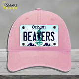 Beavers Oregon Novelty License Plate Hat Unconstructed Cotton / Pink