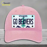 Go Beavers Oregon Novelty License Plate Hat Unconstructed Cotton / Pink