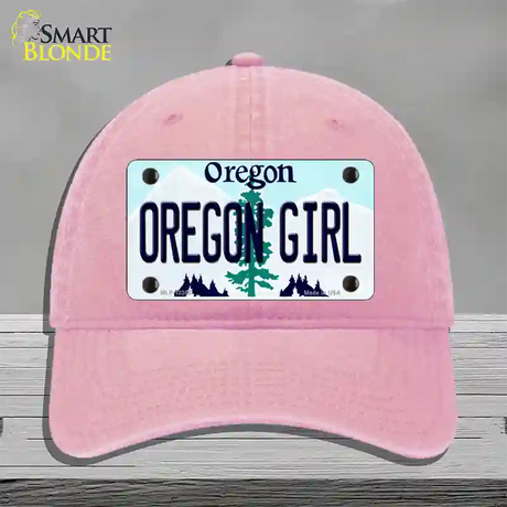 Oregon Girl Oregon Novelty License Plate Hat Unconstructed Cotton / Pink