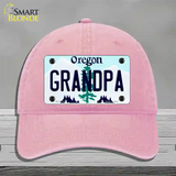 Grandpa Oregon Novelty License Plate Hat Unconstructed Cotton / Pink