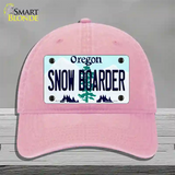 Snow Boarder Oregon Novelty License Plate Hat Unconstructed Cotton / Pink