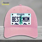 Best Mom Oregon Novelty License Plate Hat Unconstructed Cotton / Pink