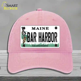 Bar Harbor Maine Novelty License Plate Hat Unconstructed Cotton / Pink