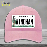 Windham Maine Novelty License Plate Hat Unconstructed Cotton / Pink