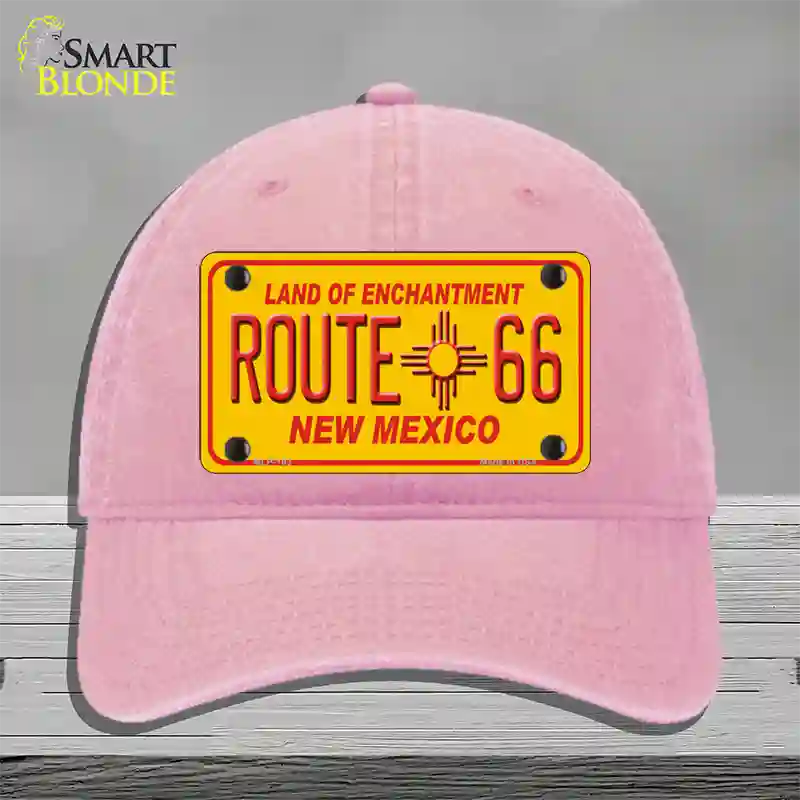 Route 66 New Mexico Novelty License Plate Hat Unconstructed Cotton / Pink