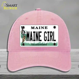 Maine Girl Novelty License Plate Hat Unconstructed Cotton / Pink