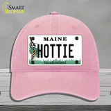 Hottie Maine Novelty License Plate Hat Unconstructed Cotton / Pink