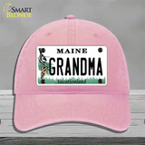 Grandma Maine Novelty License Plate Hat Unconstructed Cotton / Pink