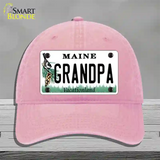 Grandpa Maine Novelty License Plate Hat Unconstructed Cotton / Pink