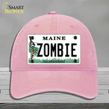 Zombie Maine Novelty License Plate Hat Unconstructed Cotton / Pink