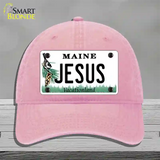 Jesus Maine Novelty License Plate Hat Unconstructed Cotton / Pink