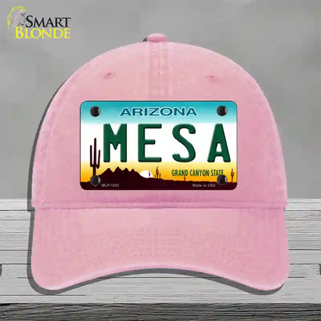 Mesa Arizona Novelty License Plate Hat Unconstructed Cotton / Pink