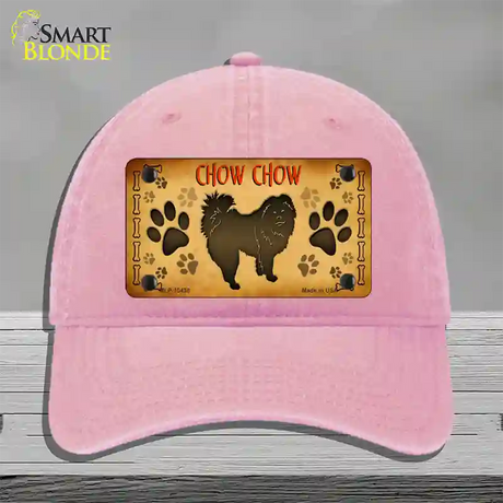 Chow Chow Novelty License Plate Hat Unconstructed Cotton / Pink