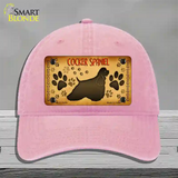 Cocker Spaniel Novelty License Plate Hat Unconstructed Cotton / Pink