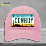 Cowboy Arizona Novelty License Plate Hat Unconstructed Cotton / Pink