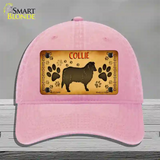 Collie Novelty License Plate Hat Unconstructed Cotton / Pink