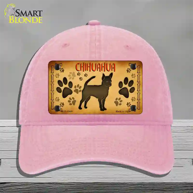 Chihuahua Novelty License Plate Hat Unconstructed Cotton / Pink