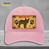 French Bulldog Novelty License Plate Hat Unconstructed Cotton / Pink