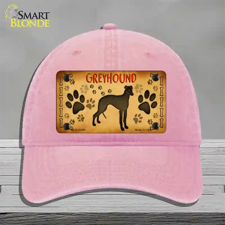 Greyhound Novelty License Plate Hat Unconstructed Cotton / Pink