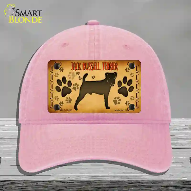 Jack Russell Terrier Novelty License Plate Hat Unconstructed Cotton / Pink