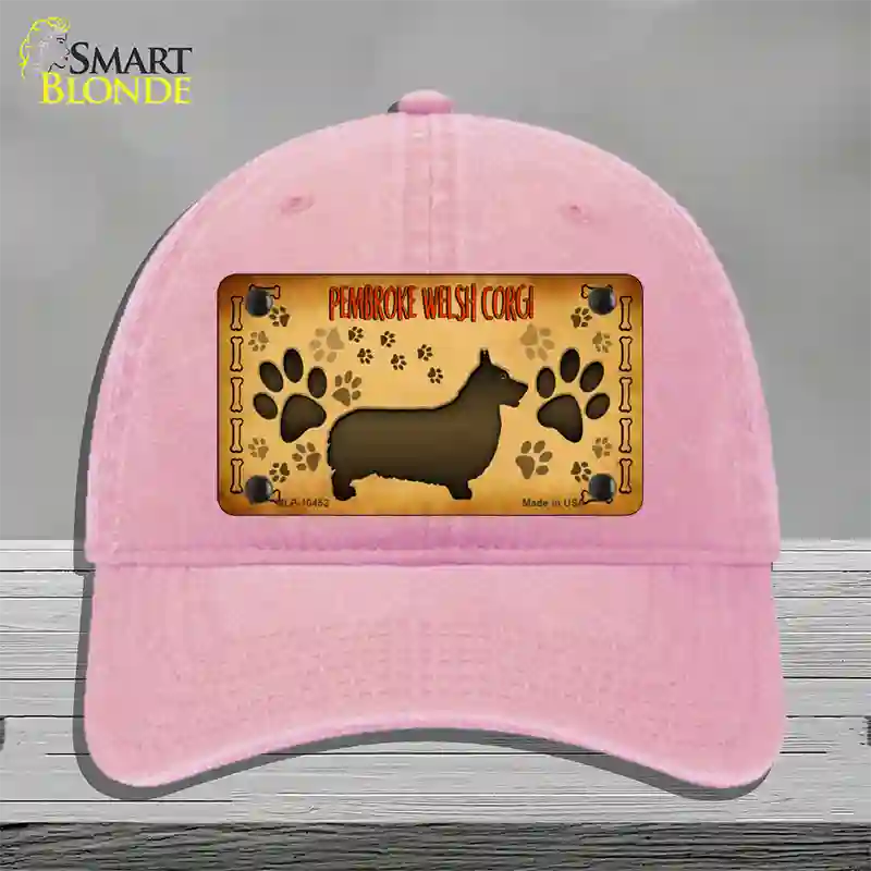 Pembroke Welsh Corgi Novelty License Plate Hat Unconstructed Cotton / Pink