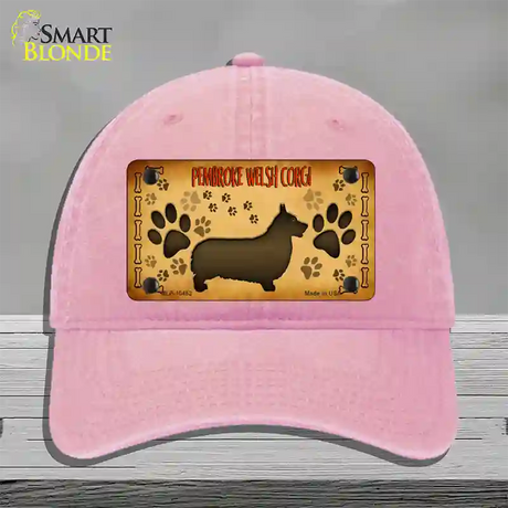 Pembroke Welsh Corgi Novelty License Plate Hat Unconstructed Cotton / Pink