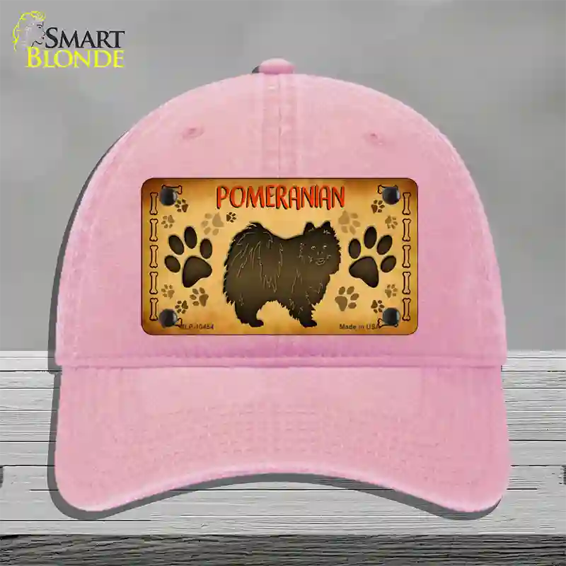 Pomeranian Novelty License Plate Hat Unconstructed Cotton / Pink