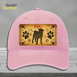 Pug Novelty License Plate Hat Unconstructed Cotton / Pink