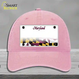 Maryland State Blank Novelty License Plate Hat Unconstructed Cotton / Pink