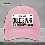 College Park Maryland Novelty License Plate Hat Unconstructed Cotton / Pink