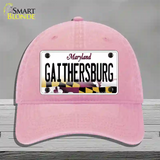 Gaithersburg Maryland Novelty License Plate Hat Unconstructed Cotton / Pink