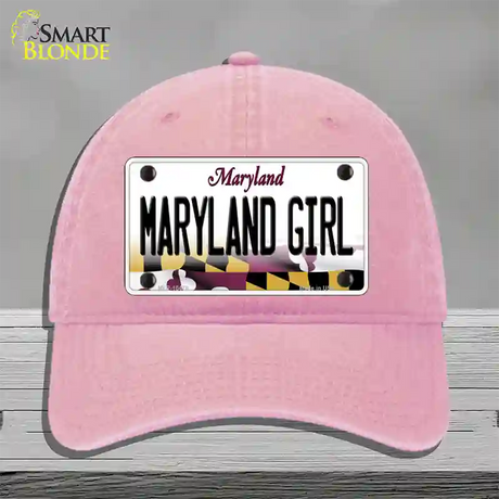 Maryland Girl Maryland Novelty License Plate Hat Unconstructed Cotton / Pink