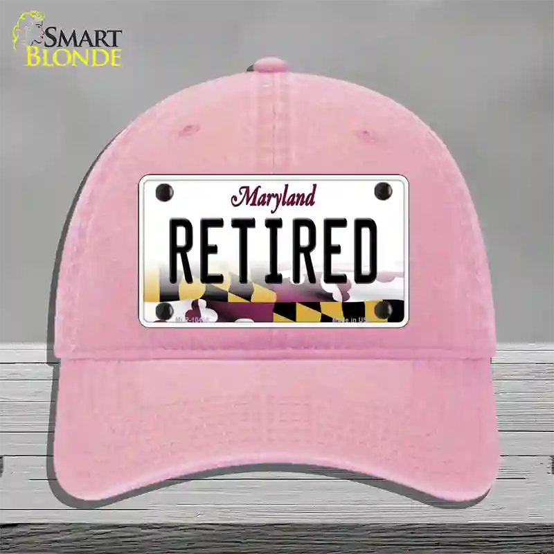 Retired Maryland Novelty License Plate Hat Unconstructed Cotton / Pink