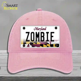 Zombie Maryland Novelty License Plate Hat Unconstructed Cotton / Pink