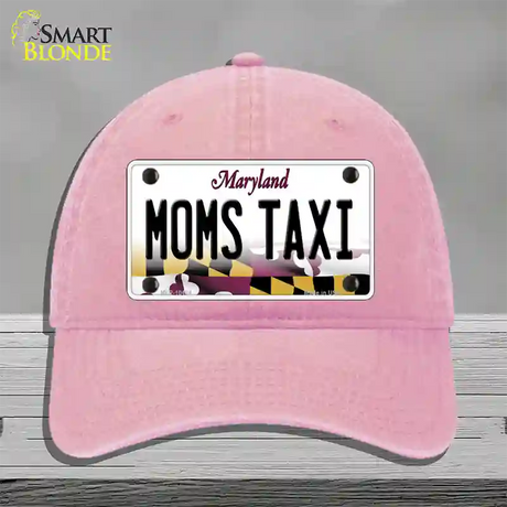 Moms Taxi Maryland Novelty License Plate Hat Unconstructed Cotton / Pink