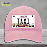 Taxi Maryland Novelty License Plate Hat Unconstructed Cotton / Pink