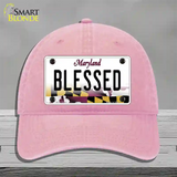 Blessed Maryland Novelty License Plate Hat Unconstructed Cotton / Pink