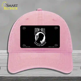 POW MIA Black Flag Novelty License Plate Hat Unconstructed Cotton / Pink