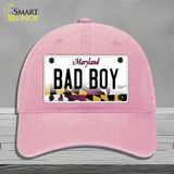 Bad Boy Maryland Novelty License Plate Hat Unconstructed Cotton / Pink