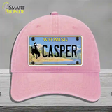 Casper Wyoming Novelty License Plate Hat Unconstructed Cotton / Pink