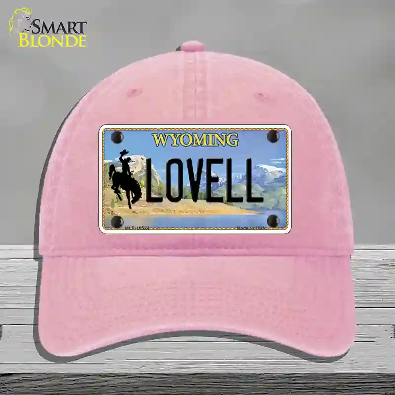 Lovell Wyoming Novelty License Plate Hat Unconstructed Cotton / Pink