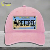 Retired Wyoming Novelty License Plate Hat Unconstructed Cotton / Pink