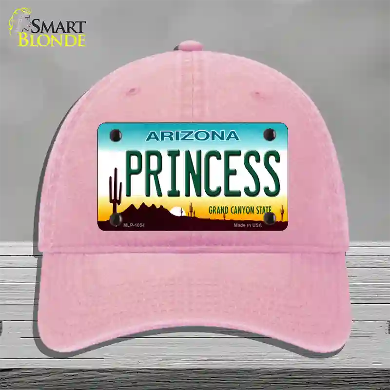 Princess Arizona Novelty License Plate Hat Unconstructed Cotton / Pink