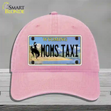 Moms Taxi Wyoming Novelty License Plate Hat Unconstructed Cotton / Pink