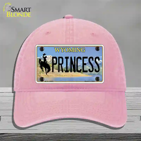 Princess Wyoming Novelty License Plate Hat Unconstructed Cotton / Pink