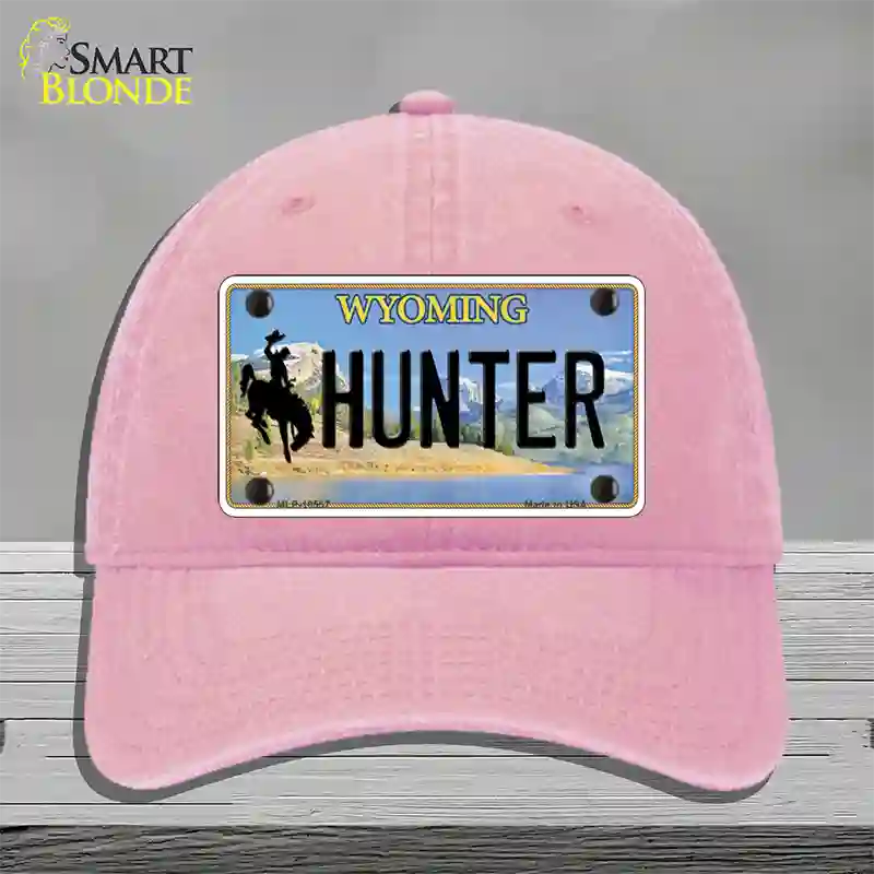 Hunter Wyoming Novelty License Plate Hat Unconstructed Cotton / Pink